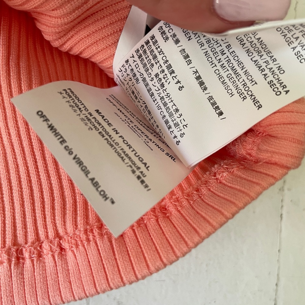 Off-White Ribbed Racerback Crop Top - Picture 5 of 7